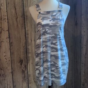 Grey Camo Overalls Dress Jumper Medium Eye Candy